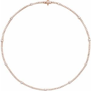 14K Rose Gold 4 CTW Diamond Line 16" Necklace. 688930:LG602:P