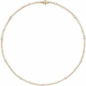 14K Yellow Gold 4 CTW Diamond Line 16" Necklace. 688930:LG600:P