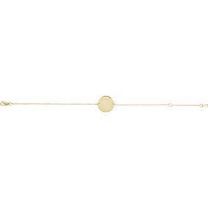 14K Yellow Gold Engravable Disc Adjustable 6 1/2-7 1/2" Bracelet