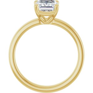 14K Yellow Gold 8x6 mm Emerald Solitaire Engagement Ring. 126306:286:P