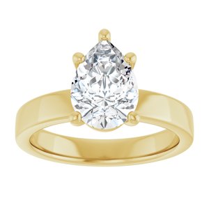 14K Yellow Gold 10x7 mm Pear Solitaire Engagement Ring. 126306:226:P
