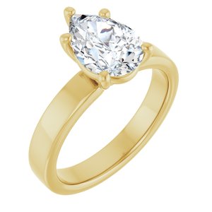 14K Yellow Gold 10x7 mm Pear Solitaire Engagement Ring. 126306:226:P