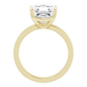 14K Yellow Gold 9 mm Asscher Solitaire Engagement Ring. 126306:886:P