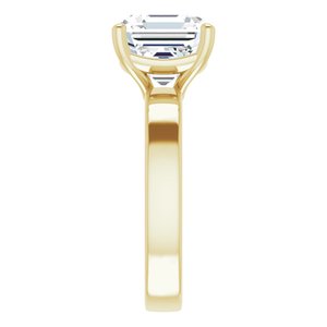 14K Yellow Gold 9 mm Asscher Solitaire Engagement Ring. 126306:886:P