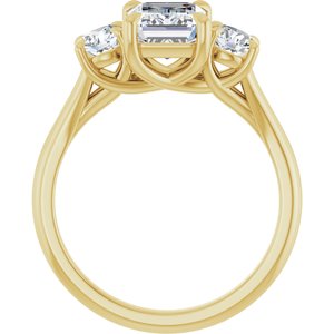 14K Yellow Gold 8x6 mm Emerald Three-Stone Engagement Ring. 126342:601:P