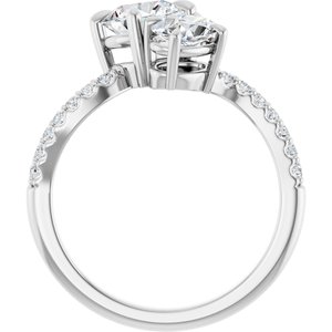14K White Gold 6.5 mm Round 1/6 CTW Diamond Two-Stone Engagement Ring. 126347:LG6012:P