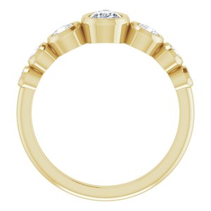 14K Yellow Gold 6x4 mm Pear Bezel-Set Seven-Stone Engagement Ring. 126484:330:P