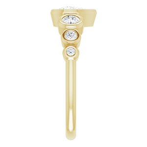 14K Yellow Gold 6x4 mm Pear Bezel-Set Seven-Stone Engagement Ring. 126484:330:P