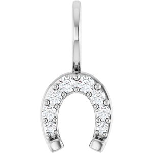 Sterling Silver 1/8 CTW Diamond Horseshoe Charm/Pendant. 88404:103:P