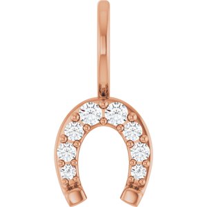 14K Rose Gold 1/8 CTW Diamond Horseshoe Charm/Pendant. 88404:104:P
