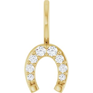 14K Yellow Gold 1/8 CTW Diamond Horseshoe Charm/Pendant. 88404:105:P