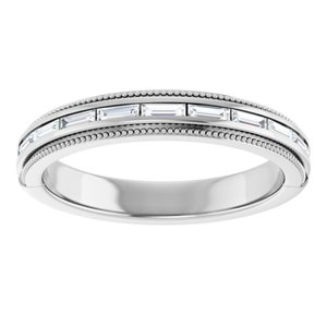 14K White Gold 1/4 CTW Natural Diamond Milgrain Anniversary Band