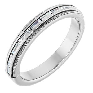 14K White Gold 1/4 CTW Natural Diamond Milgrain Anniversary Band