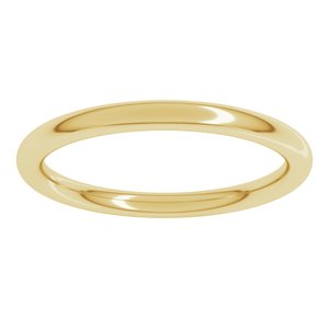 14K Yellow Gold 2 mm Comfort-Fit Full Round Band. FR7:2091:P