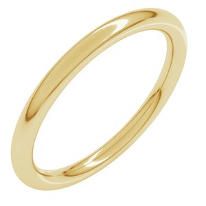 14K Yellow Gold 2 mm Comfort-Fit Full Round Band. FR7:2091:P