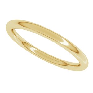 14K Yellow Gold 2 mm Comfort-Fit Full Round Band. FR7:2091:P