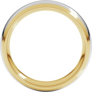14K Yellow/White Gold 6 mm Stepped Beveled-Edge Inlay Comfort-Fit Half Round Band. 57851:546:P