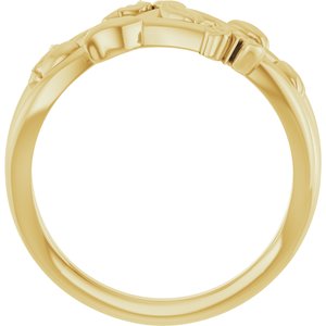 14K Yellow Gold Floral Criss-Cross Ring. 57870:101:P