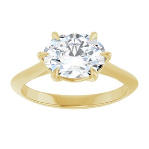 14K Yellow Gold 9x7 mm Oval Solitaire Engagement Ring. 126449:511:P
