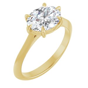 14K Yellow Gold 9x7 mm Oval Solitaire Engagement Ring. 126449:511:P