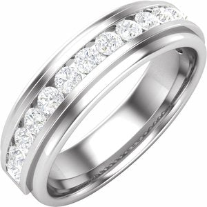 14K White Gold 1/2 CTW Diamond Channel Set Men's Band. 688965:LG601:P