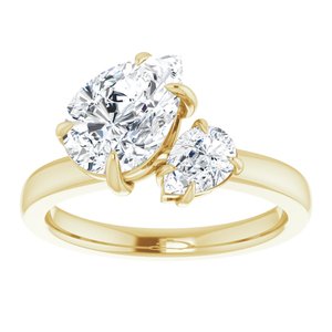 14K Yellow Gold 10x7 mm Pear 3/8 CTW Diamond Two-Stone Engagement Ring. 688999:110:P