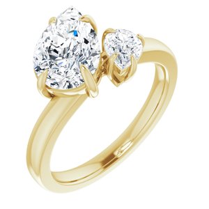 14K Yellow Gold 10x7 mm Pear 3/8 CTW Diamond Two-Stone Engagement Ring. 688999:110:P