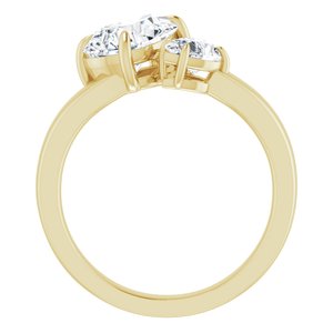 14K Yellow Gold 10x7 mm Pear 3/8 CTW Diamond Two-Stone Engagement Ring. 688999:110:P