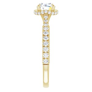 14K Yellow Gold 6.5 mm Round 3/8 CTW Diamond Hidden Halo-Style Accented Engagement Ring. 688997:104:P