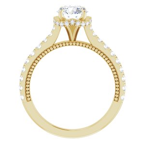 14K Yellow Gold 6.5 mm Round 3/8 CTW Diamond Hidden Halo-Style Accented Engagement Ring. 688997:104:P