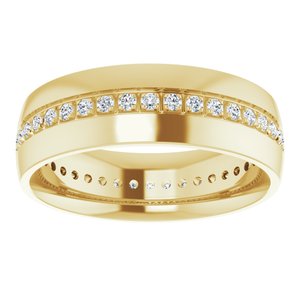 14K Yellow Gold 1.5 mm Round Men's Band. 126444:105:P