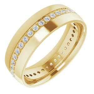 14K Yellow Gold 1.5 mm Round Men's Band. 126444:105:P