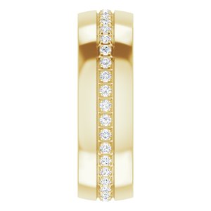 14K Yellow Gold 1.5 mm Round Men's Band. 126444:105:P