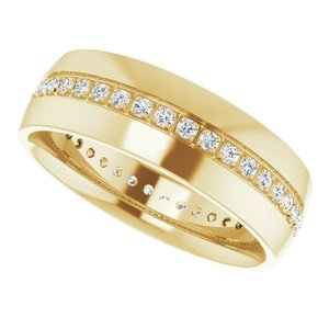 14K Yellow Gold 1.5 mm Round Men's Band. 126444:105:P