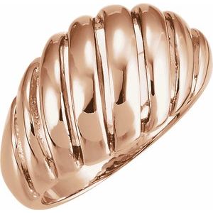 14K Rose Gold Dome Ring. 5206:6410:P