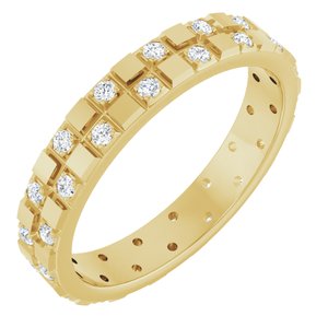 14K Yellow Gold 3/8 CTW Diamond Band. 126466:636:P