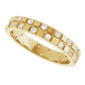 14K Yellow Gold 3/8 CTW Diamond Band. 126466:636:P