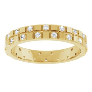14K Yellow Gold 3/8 CTW Diamond Band. 126466:636:P