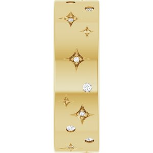 14K Yellow Gold 1/8 CTW Diamond Star Band. 126439:107:P
