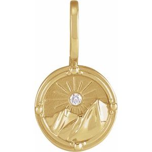 14K Yellow Gold .015 CT Diamond Earth Element Charm/Pendant