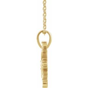 14K Yellow Gold .03 CT Diamond Heart & Daggers 16-18" Necklace