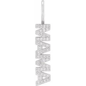 14K White Gold 1/10 CTW Diamond Mama Charm/Pendant. 88422:104:P