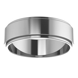 Cobalt 6 mm Men's Stepped-Edge Flat Band. 57903:106:P