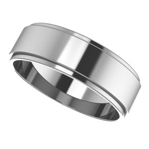 Cobalt 6 mm Men's Stepped-Edge Flat Band. 57903:106:P