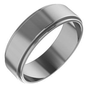 Cobalt 6 mm Men's Stepped-Edge Flat Band. 57903:106:P