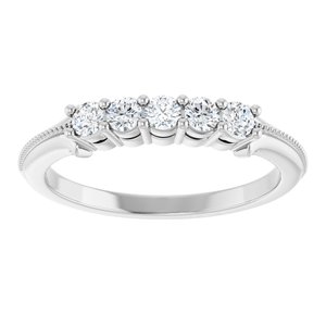 14K White Gold 1/3 CTW Diamond Five-Stone Anniversary Band 126632:101:P