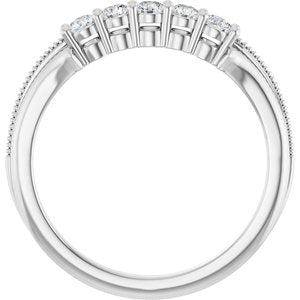 14K White Gold 1/3 CTW Diamond Five-Stone Anniversary Band 126632:101:P