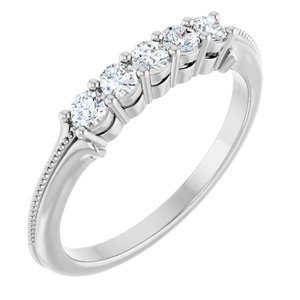 14K White Gold 1/3 CTW Diamond Five-Stone Anniversary Band 126632:101:P