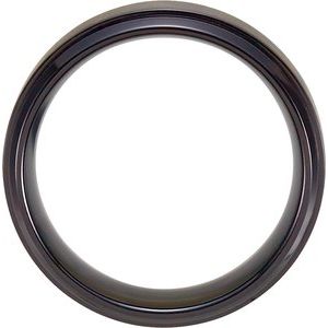 Black Titanium 9 mm Beveled Stepped-Edge Men's Band. T1021:1010:P