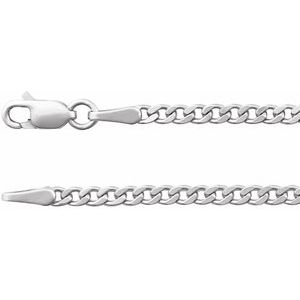 14K White Gold 2.35 mm Curb Chain